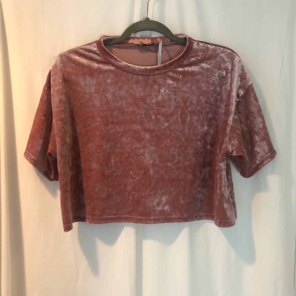Urban Outfitters Crushed Velvet Crop Top